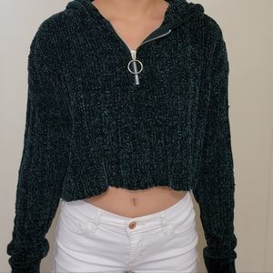 PacSun, sweater, green, size XS, half zip up